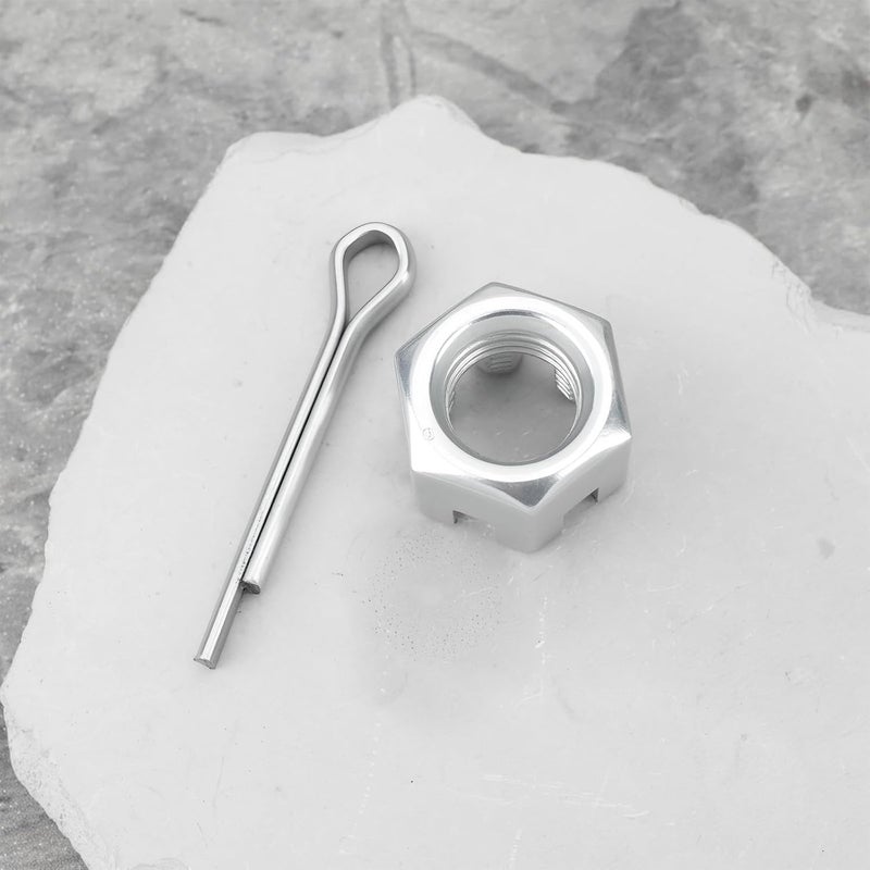 OTOTEC 20 Sets M14x1.5 Castle Nuts Hexagon Slotted Nut Cotter Pin for Furniture Electrical Appliances Industrialization 21x15mm/3.5x50mm - Image 5